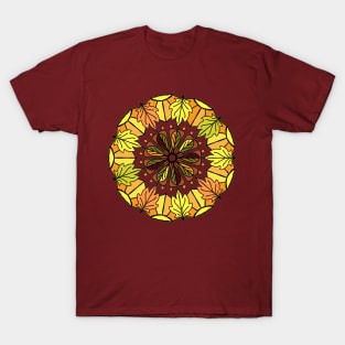 Autumn Leaves Brightly Circle T-Shirt